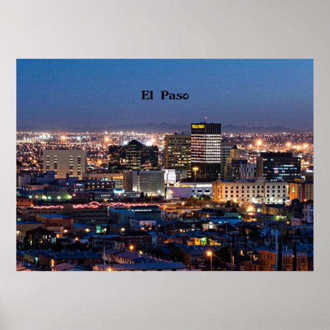 Póster El Paso, Texas, à noite (Frente)