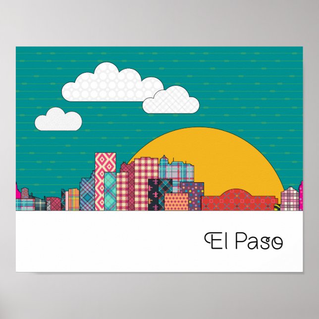 Poster El Paso, Texas Skyline (Frente)