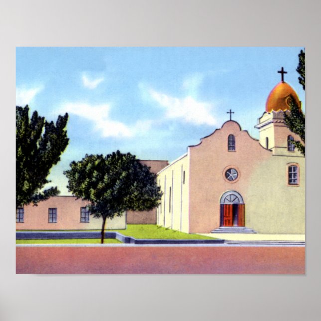 Póster El Paso Texas Ysleta Mission (Frente)