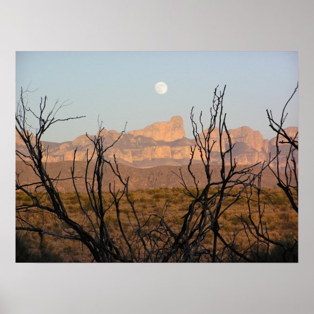 Poster El Pico Moonrise - Big Bend, Texas (Frente)