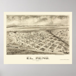 Póster EL Reno, mapa panorâmico da APROVAÇÃO - 1891
