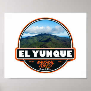Poster El Yunque National Forest Porto Rico Emblem