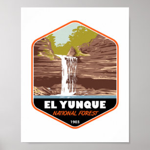 Poster El Yunque National Forest Porto Rico Vintage