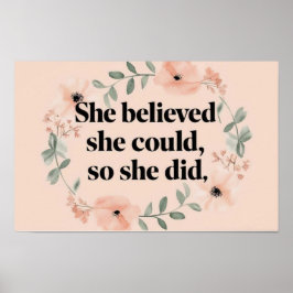 Poster Ela acreditava em flores silvestres minimalistas e