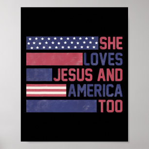 Poster Ela Ama Jesus E América No Dia 4 De Julho, Patrio