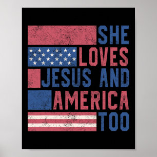 Poster Ela Ama Jesus E América No Dia 4 De Julho, Patrio