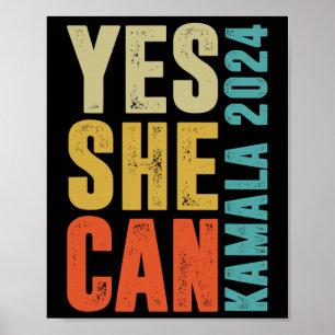 Poster Ela Consegue Colores Retroativas Kamala 2024