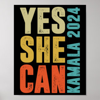 Poster Ela Consegue Colores Retroativas Kamala 2024