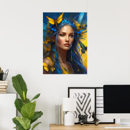 Poster Ela das Borboletas | Arte Digital