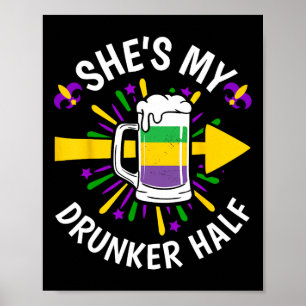 Poster Ela é a minha metade bêbada - Mardi Gras Carnival