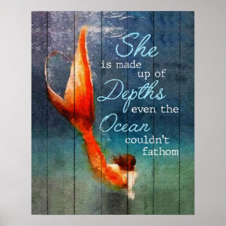Poster Ela É Formada Por Profundidades Sereia