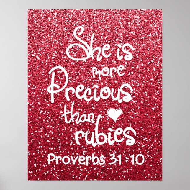 Poster Ela É Mais Precioso Do Que O Rubis Proverbs Glitte (Frente)