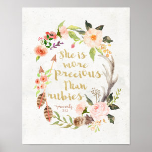 Poster Ela é mais Precioso que rubis Proverbs Wall Art