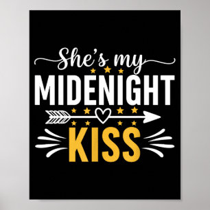 Poster Ela é Meu Beijo da Meia-Noite Feliz Ano Novo Nye C