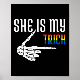 Poster Ela É Meu Truque Esqueleto Casal Combinando Hallow