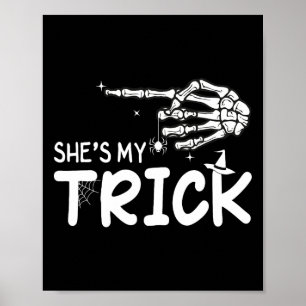 Poster Ela é minha Casal de truques Skeleton Halloween