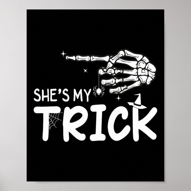 Poster Ela é minha Casal de truques Skeleton Halloween (Frente)