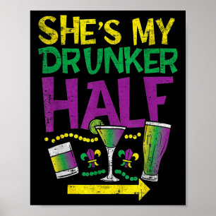 Poster Ela é Minha Metade Mais Bêbada Casal de Carnaval C
