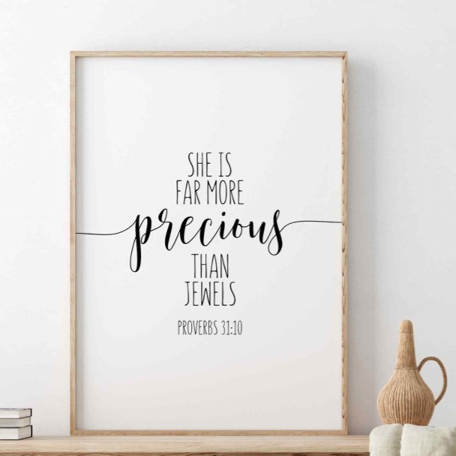 Poster Ela É Muito Mais Precioso Do Que, Provérbios 31:10 (Criador carregado)