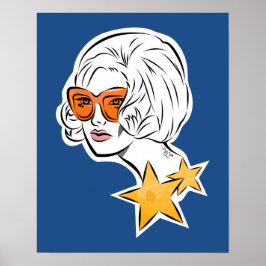 Poster Ela é um Estilo Retro Estrela