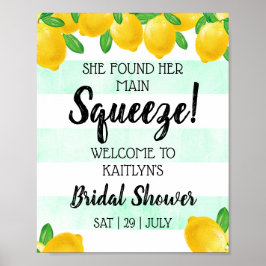 Poster Ela Encontrou Seu Amor Bridal Shower de Limão