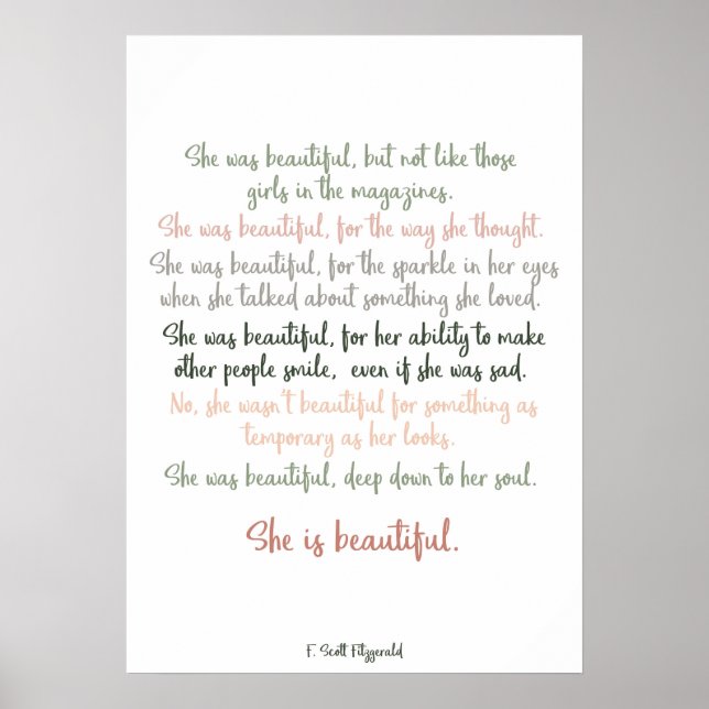Poster Ela Era Bonita Por F. Scott Fitzgerald (Frente)