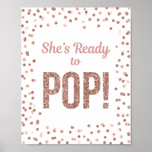 Poster Ela está pronta para o Rosa do sinal de Confetti D