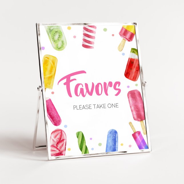 Poster Ela está pronta para Pop Chá de fraldas Favor (Popsicle Baby Shower Favors Sign)
