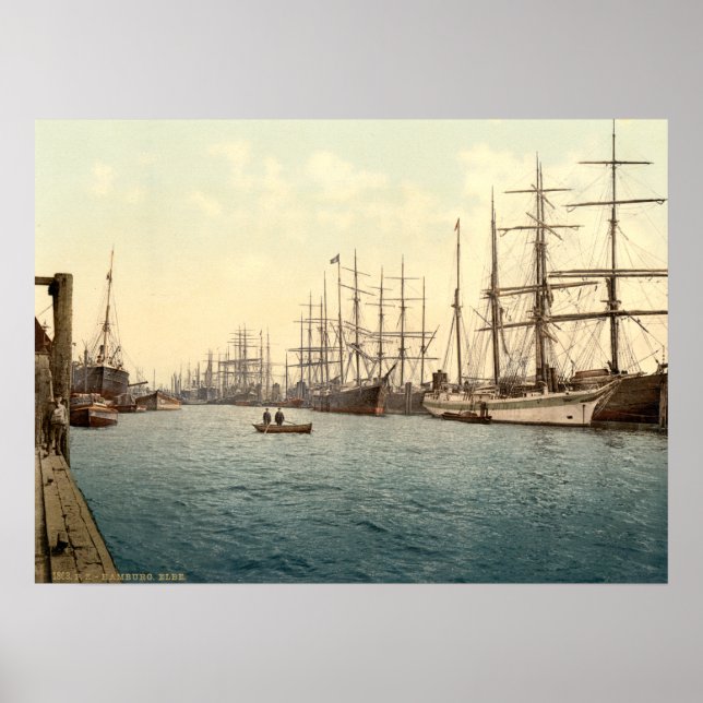 Poster Elbe, Hamburgo, Alemanha (Frente)