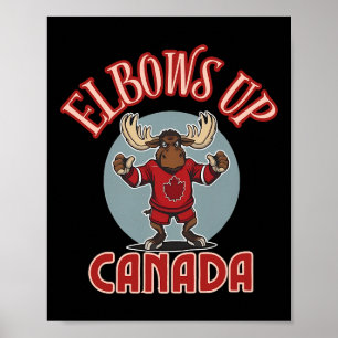 Poster Elbows Up Canadá Desafiador Alce Canadá Jersey de 