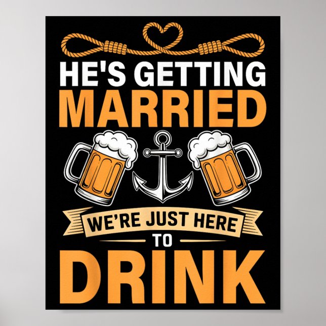 Poster Ele Casando-se com Padrinhos de casamento Engraçad (Frente)
