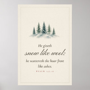 Poster Ele Dá Neve Como Lã Salmo 147:16 Arte de Inverno