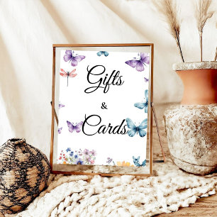 Poster Ele dá presentes e cartões para borboletas Chás de