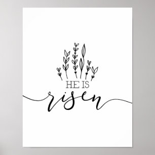 Poster Ele é Arte Páscoa Desenhada à Mão Risen