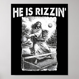 Poster Ele É Engraçado Rizzin Jesus Meme de Pickleball Cr