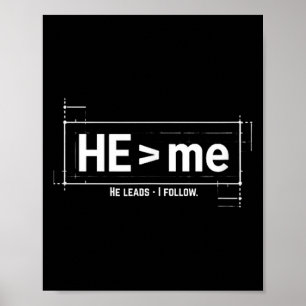 Poster Ele é maior - ele lidera sigo - cristão