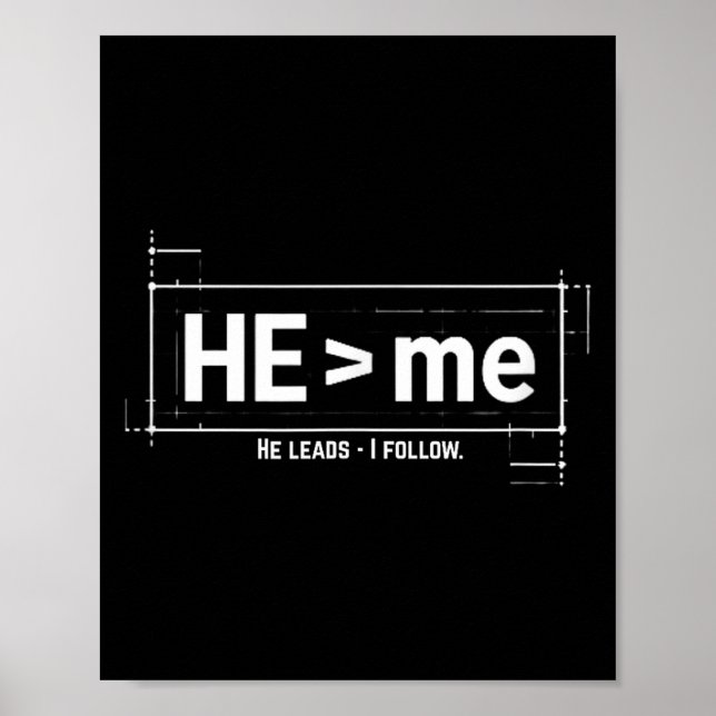 Poster Ele é maior - ele lidera sigo - cristão (Frente)