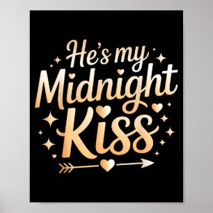 Poster Ele É Meu Beijo da Meia-Noite Casal de Ano Novo Ro