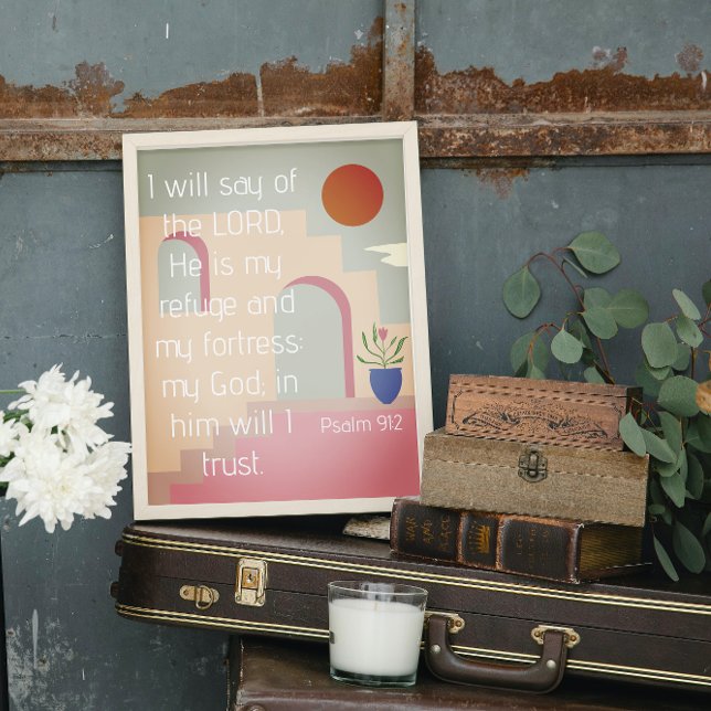 Poster Ele É Minha Escritura De Bíblia Do Salmo 91 (Criador carregado)