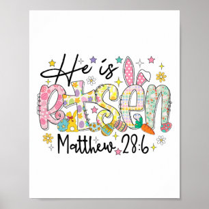 Poster Ele É Risen Christian Felz pascoa Day Família
