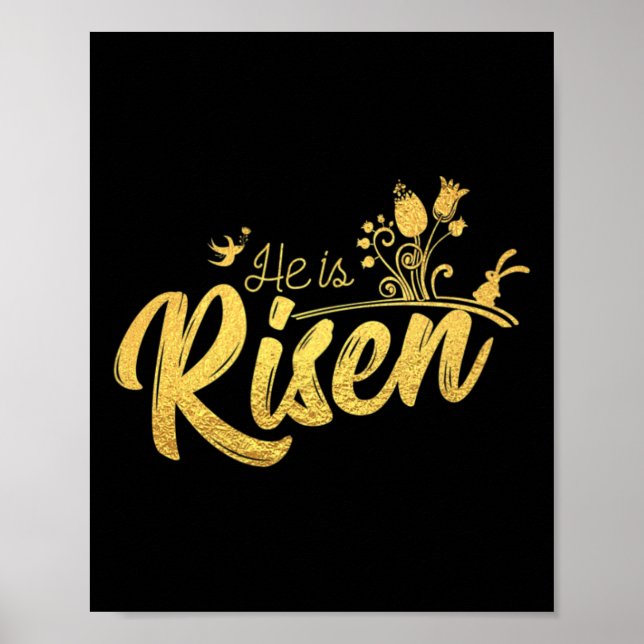 Poster Ele É Risen Christian Para Visto Páscoa (Frente)