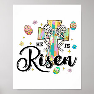 Poster Ele É Risen Cross Coquette Arco Ovos Christian Eas