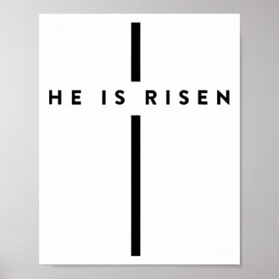 Poster Ele É Risen Cruzando Jesus Páscoa Cristãos 1