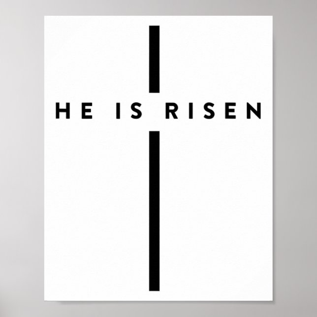 Poster Ele É Risen Cruzando Jesus Páscoa Cristãos 1 (Frente)