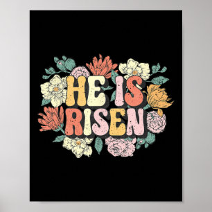 Poster Ele É Risen Floral Christian Felzs pascoa Women Gi