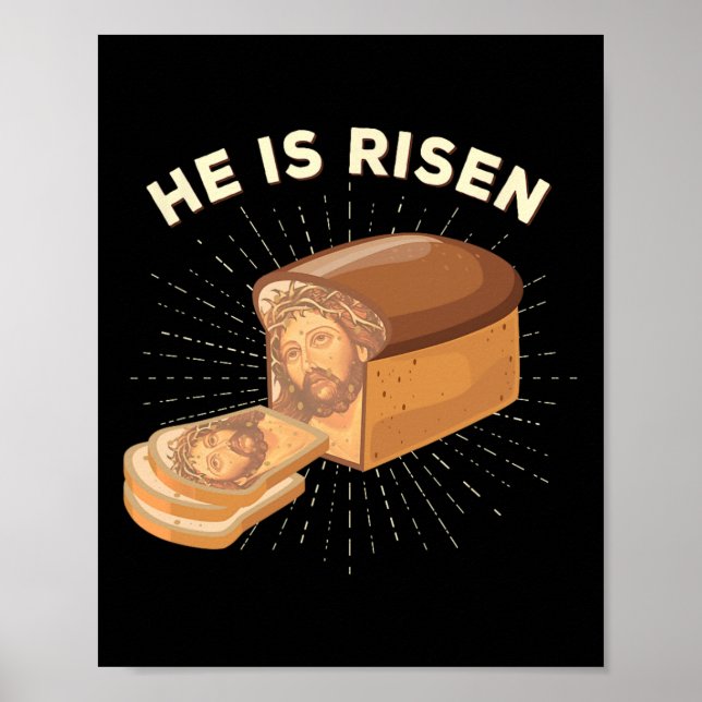 Poster Ele É Risen Jesus Cristo, Páscoa Pun Christian Bre (Frente)