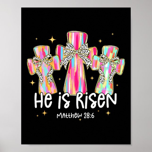 Poster Ele É Risen Jesus Felz pascoa Cristã Criança (Frente)