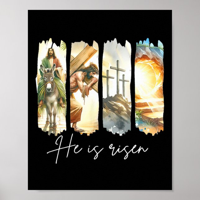 Poster Ele É Risen Jesus Felz pascoa Cristã Criança (Frente)