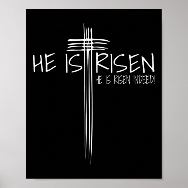 Poster Ele É Risen Jesus Páscoa, Presente de Fé Cristã (Frente)