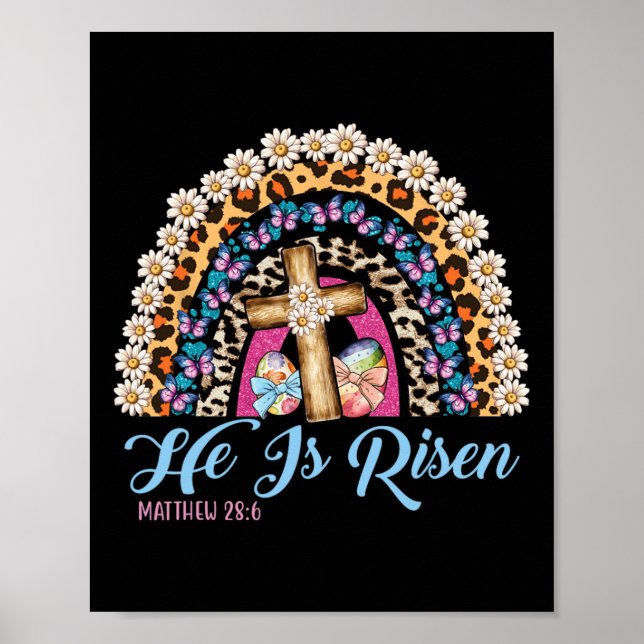 Poster Ele É Risen Leopard Felz pascoa Arco-Íris (Frente)